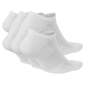Nike Senior Everyday Plus Cushioned No-Show Socks 6-Pack White