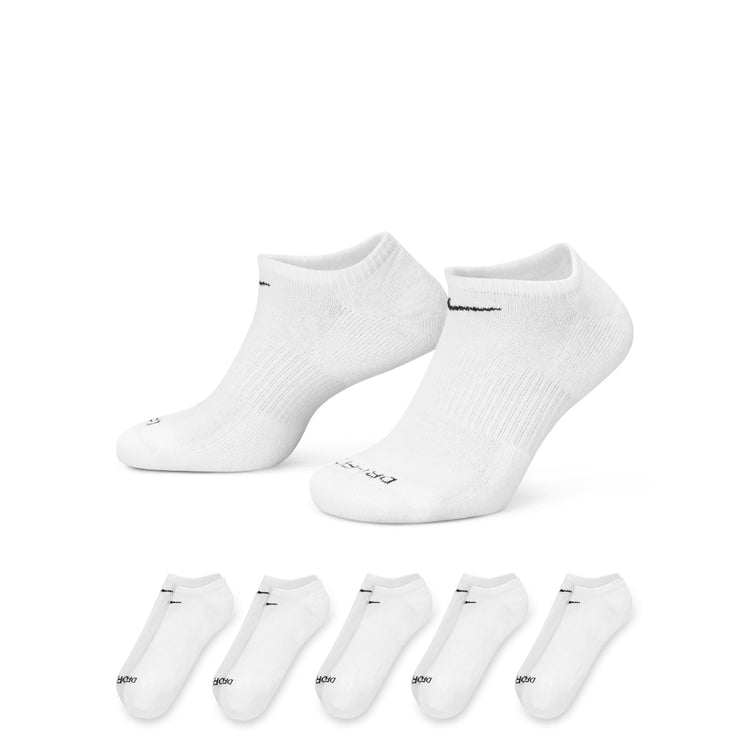 Nike Senior Everyday Plus Cushioned No-Show Socks 6-Pack White