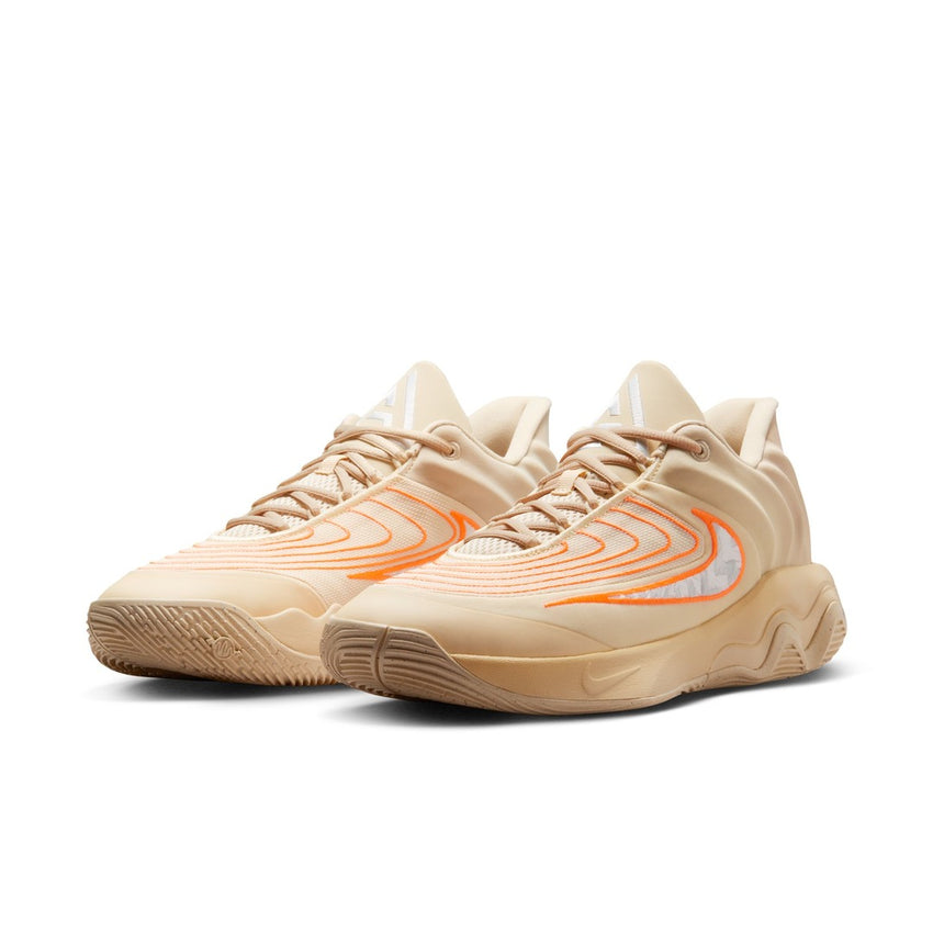 Nike Senior Giannis Immortality 4 Basketball Shoes Khaki/White Alabaster/Orange cream tan 