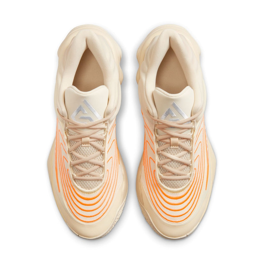 Nike Senior Giannis Immortality 4 Basketball Shoes Khaki/White Alabaster/Orange cream tan 