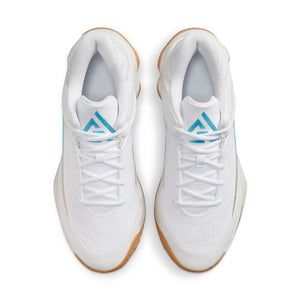 Nike Senior Giannis Immortality 4 Basketball Shoes White/Aquarius Blue/Coconut Milk