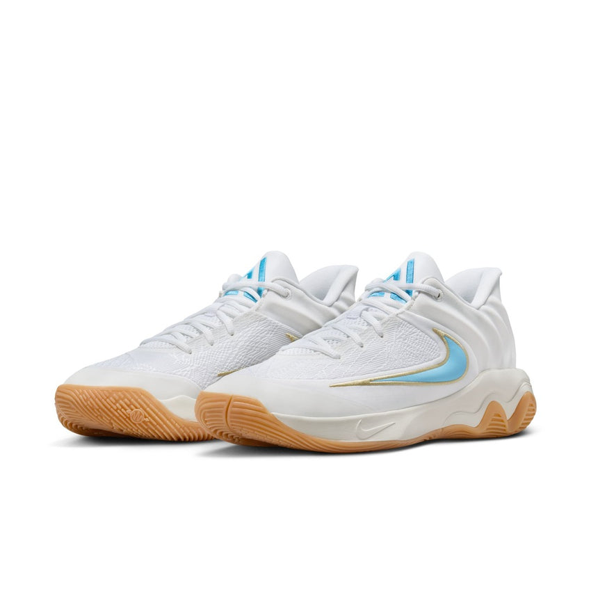 Nike Senior Giannis Immortality 4 Basketball Shoes White/Aquarius Blue/Coconut Milk