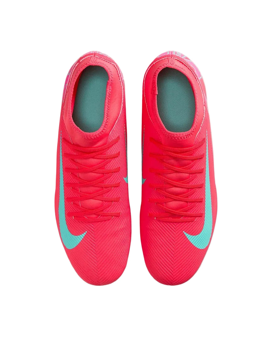 Nike Senior Mercurial Superfly 10 Club Soccer Cleats ember glow red aurora green