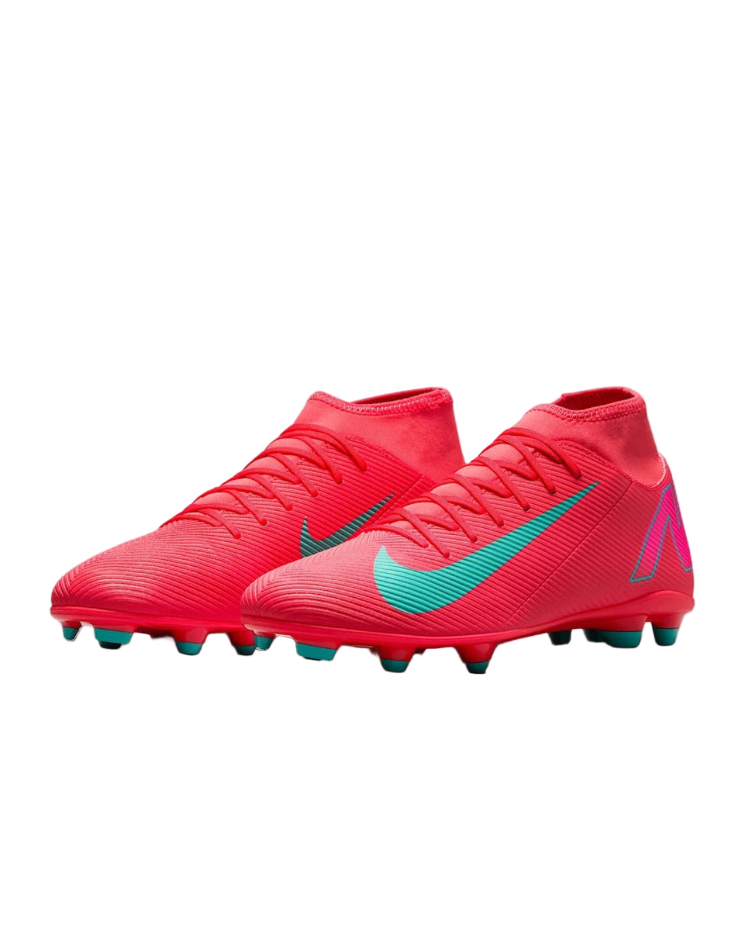 Nike Senior Mercurial Superfly 10 Club Soccer Cleats ember glow red aurora green