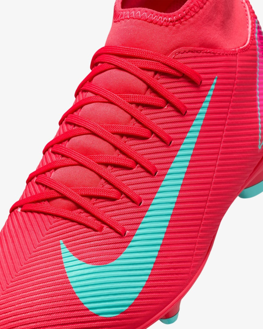 Nike Senior Mercurial Superfly 10 Club Soccer Cleats ember glow red aurora green
