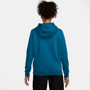 Nike Women's Club Fleece Pullover Hoodie Green Abyss Blue