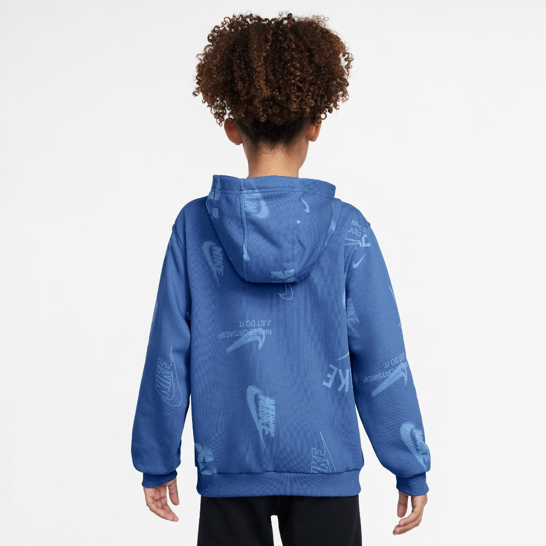Nike Youth AOP French Terry Hoodie big kids comet blue