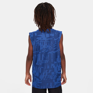 Nike Youth Dri-Fit Multi Print Sleeveless Top shirt royal blue