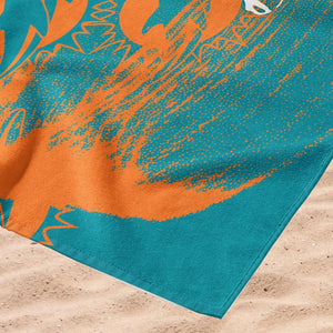 Northwest NFL Miami Dolphins 30x60 Microfiber Beach Towel orange/teal