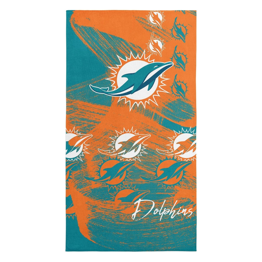 Northwest NFL Miami Dolphins 30x60 Microfiber Beach Towel orange/teal