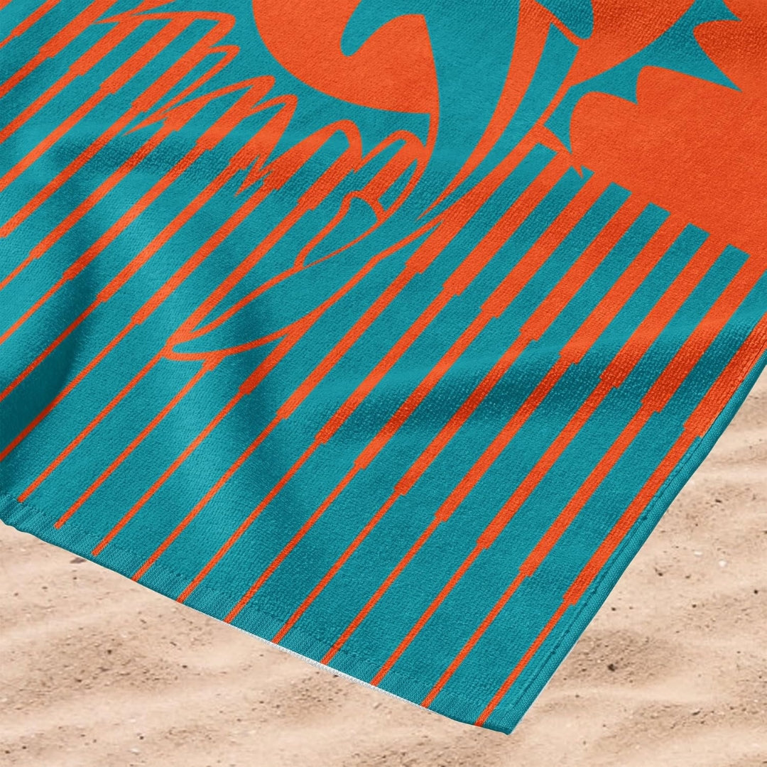 Northwest NFL Miami Dolphins 36x72 Jacquard Beach Towel orange/teal