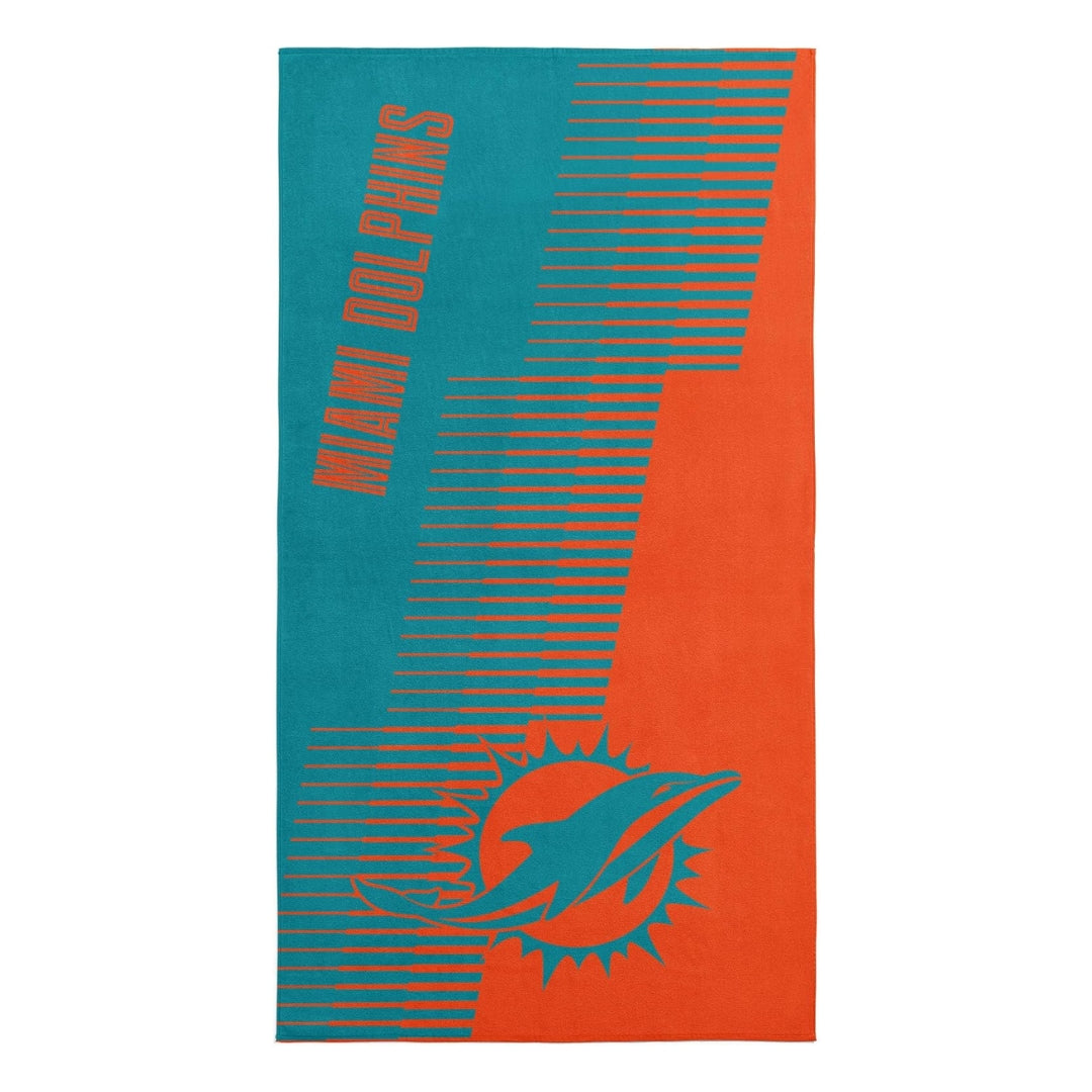 Northwest NFL Miami Dolphins 36x72 Jacquard Beach Towel orange/teal