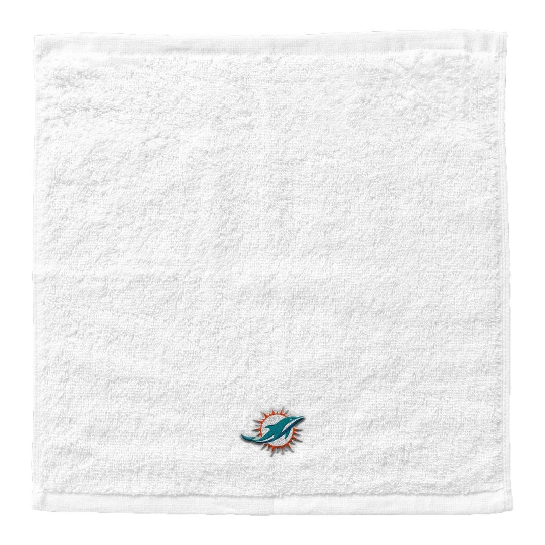 Northwest NFL Miami Dolphins 4 Piece 12x12 Wash Cloth Set white