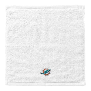 Northwest NFL Miami Dolphins 4 Piece 12x12 Wash Cloth Set white