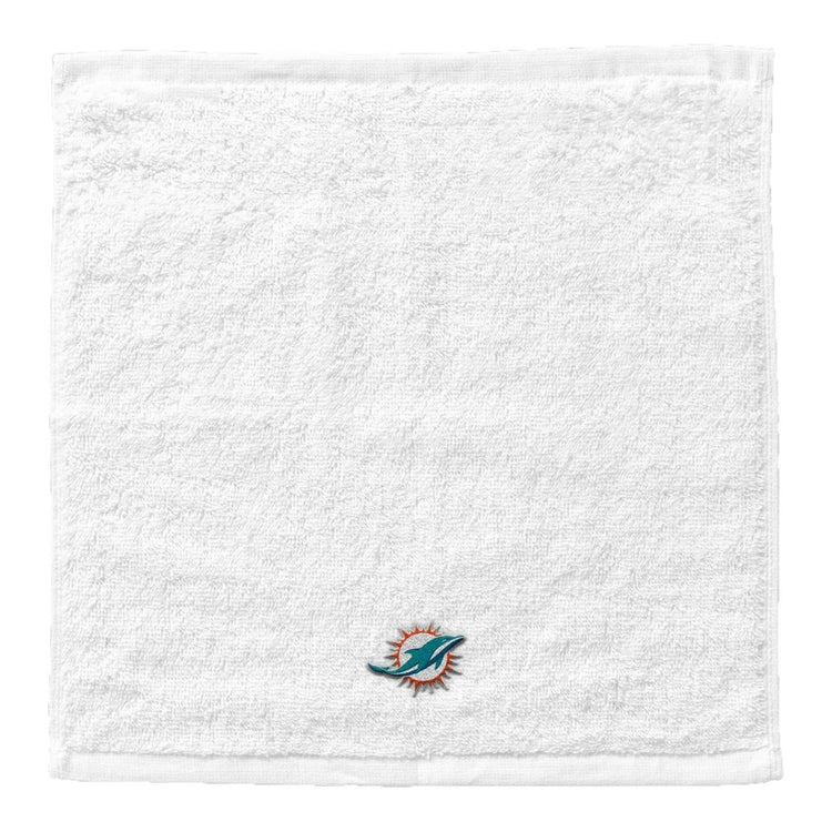 Northwest NFL Miami Dolphins 4 Piece 12x12 Wash Cloth Set white