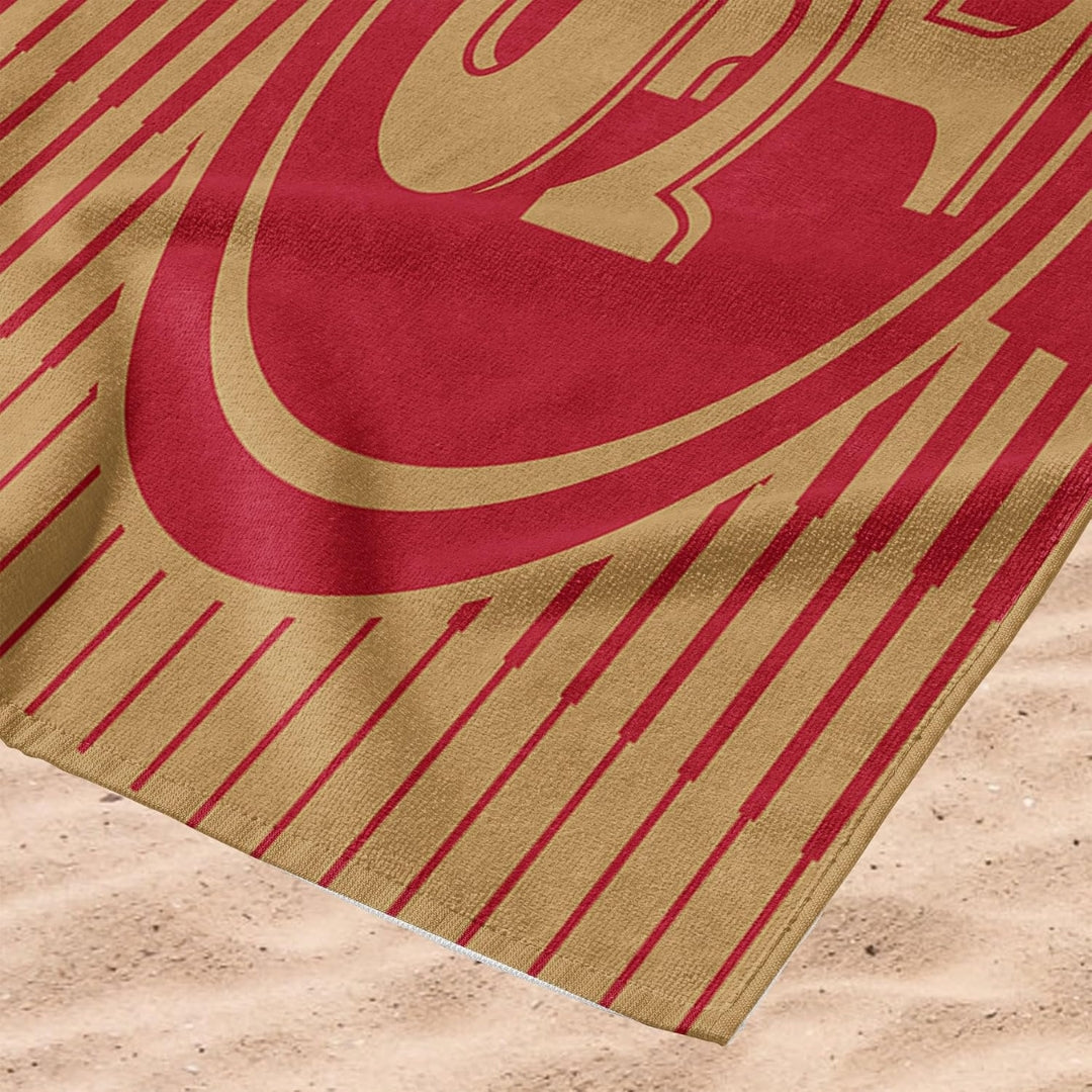 Northwest NFL San Francisco 49ers 36x72 Jacquard Beach Towel beige/red