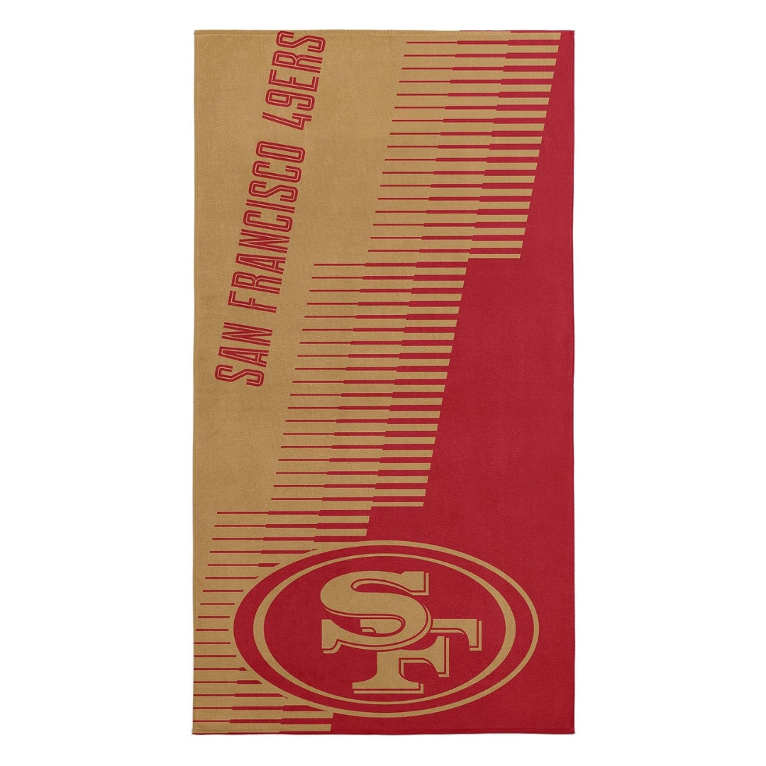 Northwest NFL San Francisco 49ers 36x72 Jacquard Beach Towel beige/red