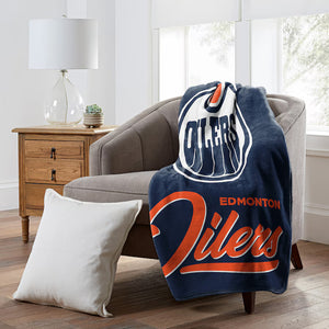 Northwest NHL Edmonton Oilers Signature Raschel Throw Blanket 50"x60" blue