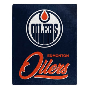 Northwest NHL Edmonton Oilers Signature Raschel Throw Blanket 50"x60" blue