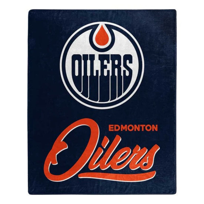 Northwest NHL Edmonton Oilers Signature Raschel Throw Blanket 50"x60" blue