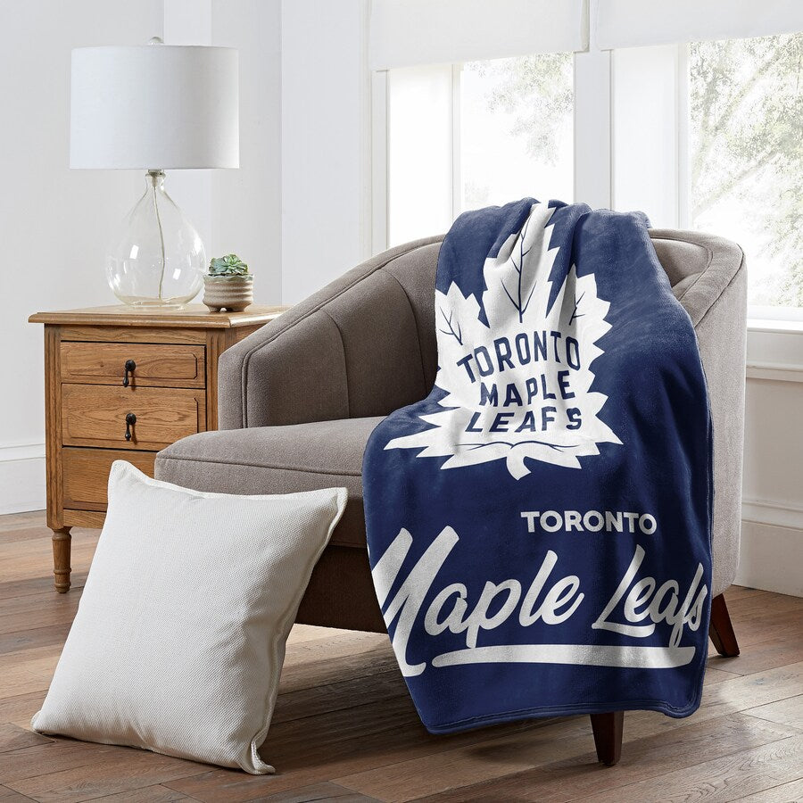 Northwest NHL Toronto Maple Leafs Signature Raschel Throw Blanket 50"x60" blue
