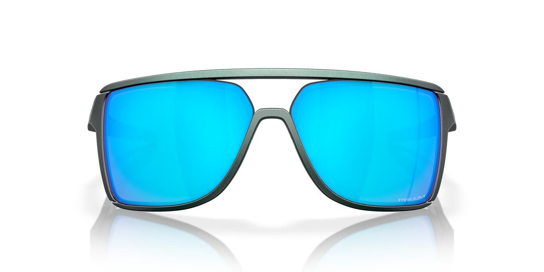 OAKLEY Castel Sunglasses Matte Silver Blue/Prizm Sapphire Injected