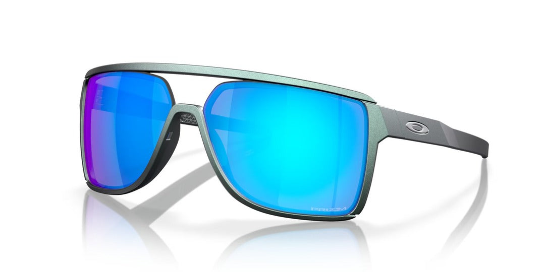 OAKLEY Castel Sunglasses Matte Silver Blue/Prizm Sapphire Injected