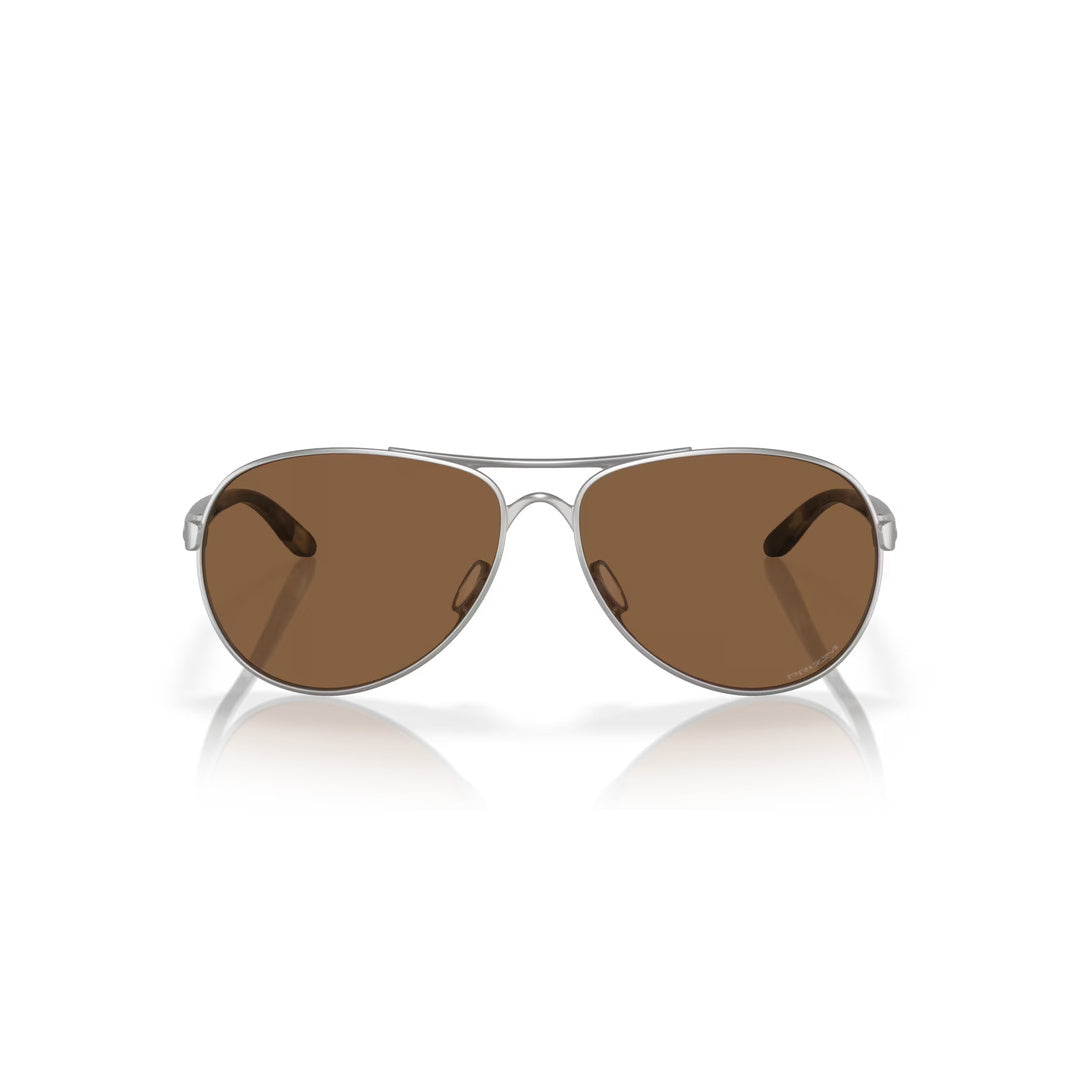 OAKLEY Feedback Satin Chrome PRIZM Bronze Sunglasses
