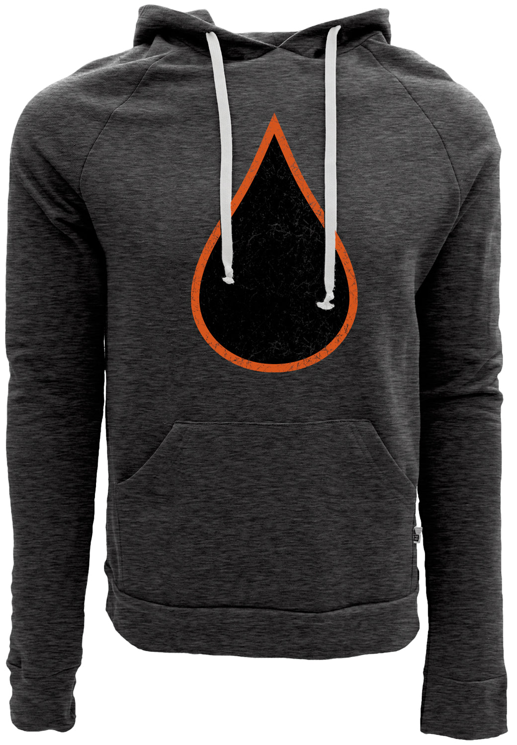 Oil Drop Senior Tri-Blend Fleece Raglan Hoodie black