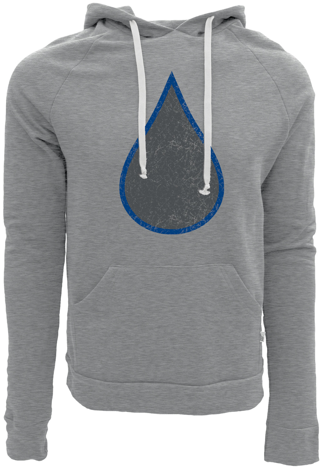Oil Drop Senior Tri-Blend Fleece Raglan Hoodie heather grey