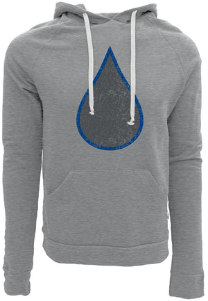 Oil Drop Senior Tri-Blend Fleece Raglan Hoodie heather grey