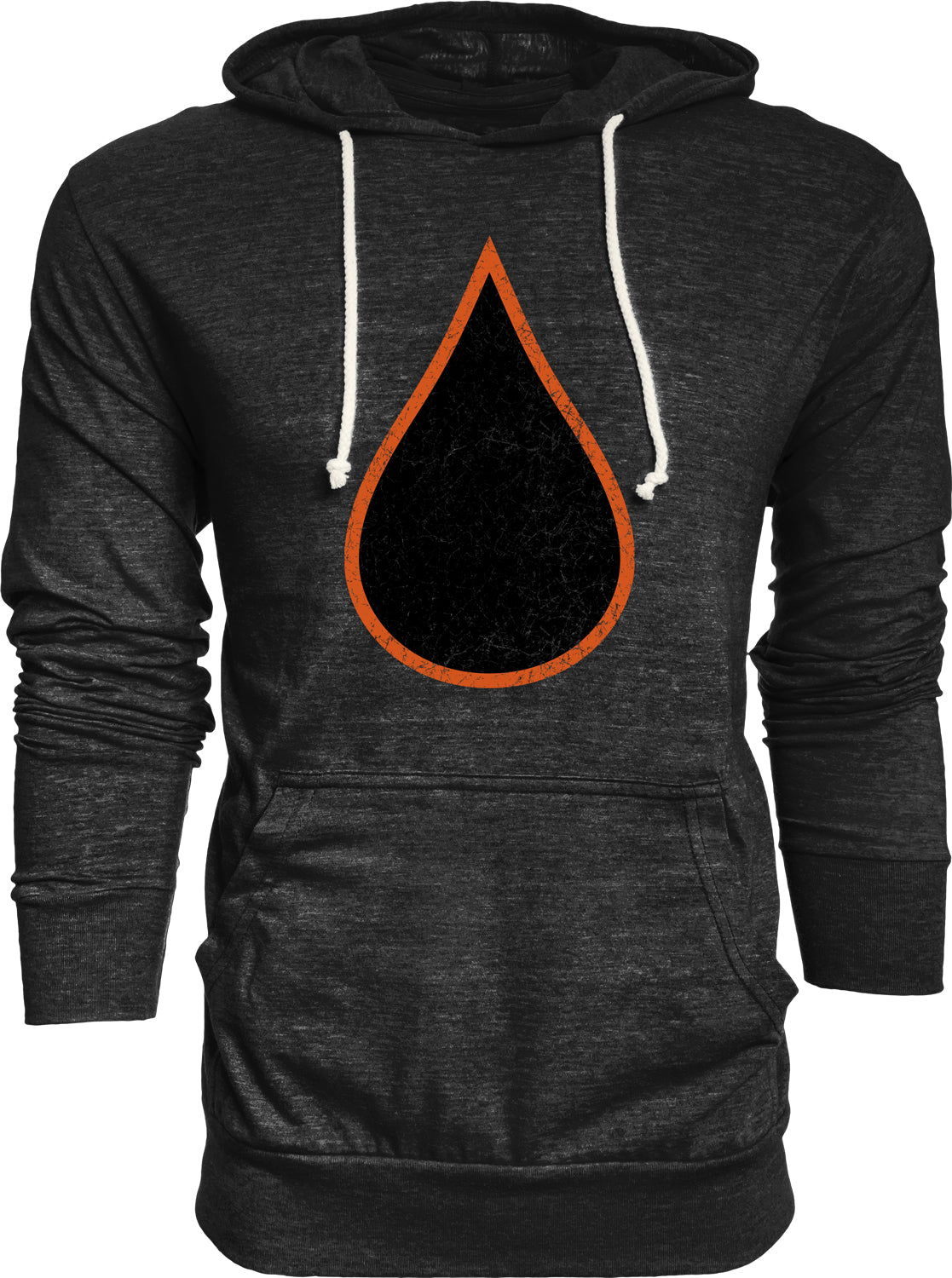 Oil Drop Senior Tri-Blend Hooded Long Sleeve Shirt black