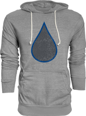 Oil Drop Senior Tri-Blend Hooded Long Sleeve Shirt heather grey