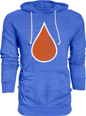 Oil Drop Senior Tri-Blend Hooded Long Sleeve Shirt royal blue