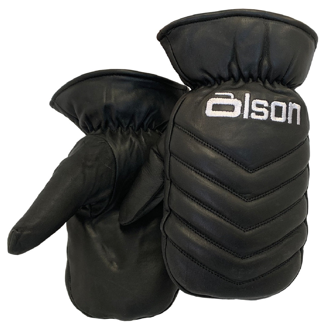 Olson Unisex Leather Curling Mitts black