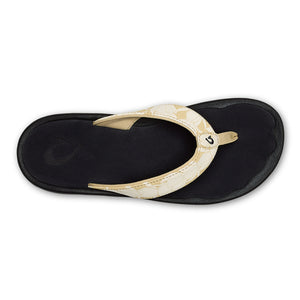 Olukai Women's Ohana Sandals Toasted Coconut Pa'i white yellow