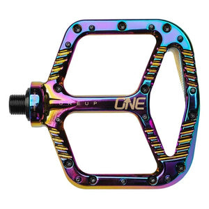 OneUp 115x105mm Aluminum Flat Bike Pedal Oil Slick purple blue