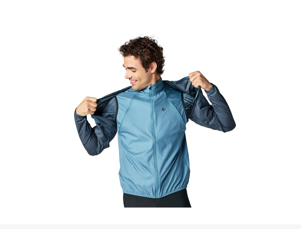 Pearl Izumi Men's Quest Convertible Wind Bike Jacket Aegean Blue/Dark Slate 