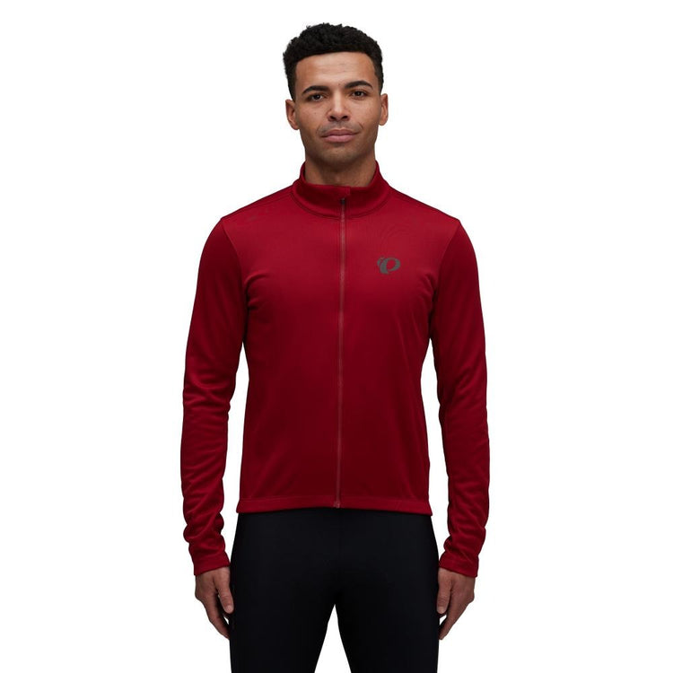 Pearl Izumi Men's Quest Thermal Long Sleeve Bike Jersey Red Dahlia