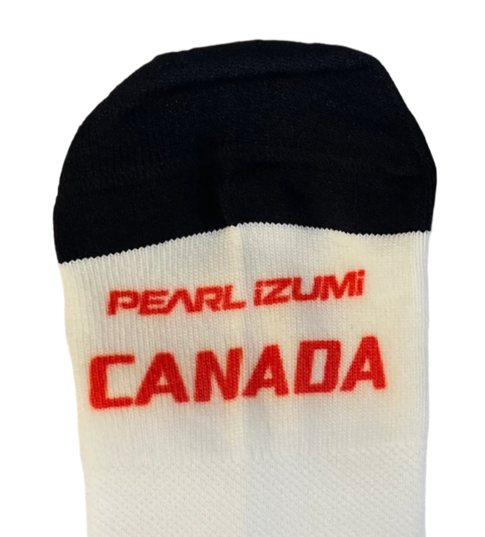 Pearl Izumi Proudly Canadian 2025 Transfer Tall Cycling Sock White/Red