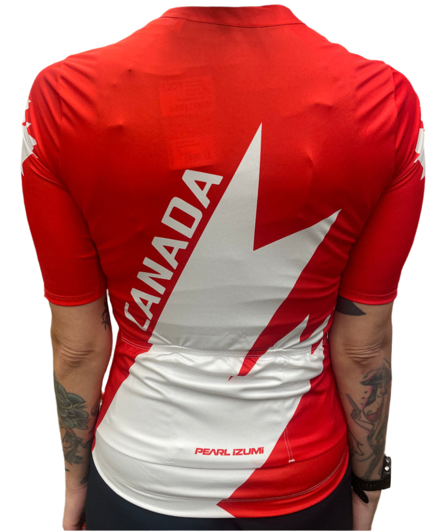 Pearl Izumi Women's Proudly Canadian 2025 Attack Short Sleeve Bike Jersey Red/White
