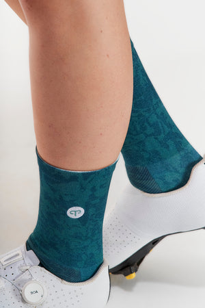 Peppermint Women's Signature Print Bike Sock seaweed