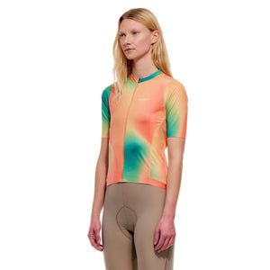 Peppermint Women's Signature Short Sleeve Bike Jersey multi orange/yellow/green