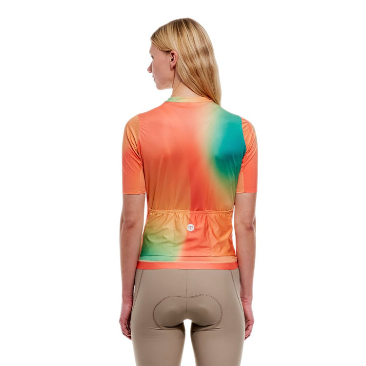 Peppermint Women's Signature Short Sleeve Bike Jersey multi orange/yellow/green