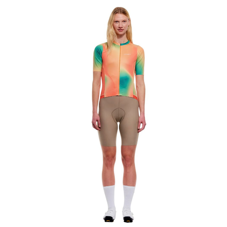 Peppermint Women's Signature Short Sleeve Bike Jersey multi orange/yellow/green