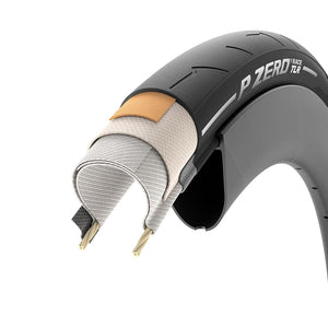 Pirelli, PZero Race TLR, Road Tire, 700x28C, Folding, Tubeless Ready, SmartEVO, 127TPI, Tanwall, Made in Italy