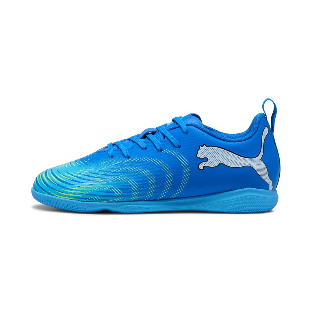 Puma Junior Future 9 Play Indoor Soccer Shoes blue/lime