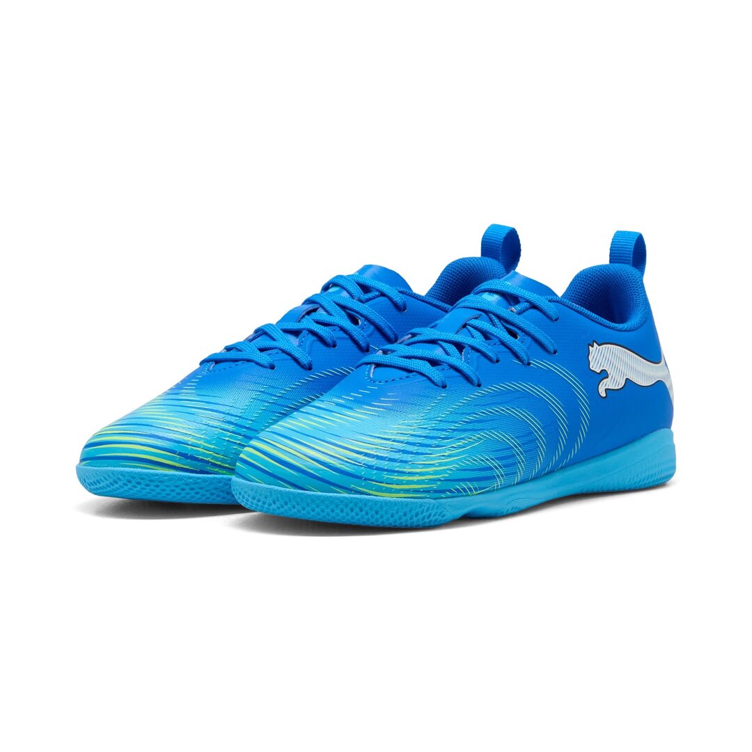 Puma Junior Future 9 Play Indoor Soccer Shoes blue/lime