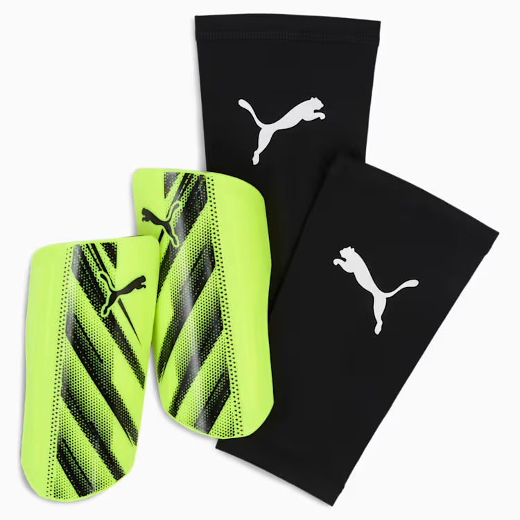 Puma Senior ATTACANTO Sleeve Soccer Shin Guard yellow/black