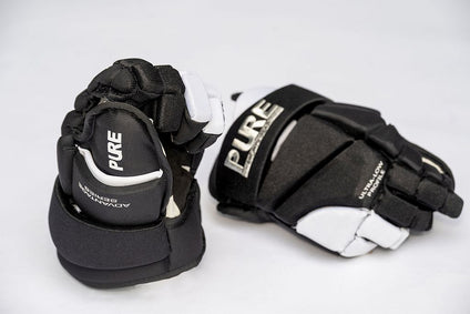 Pure Women's Senior Nylon Ringette Gloves Black White3